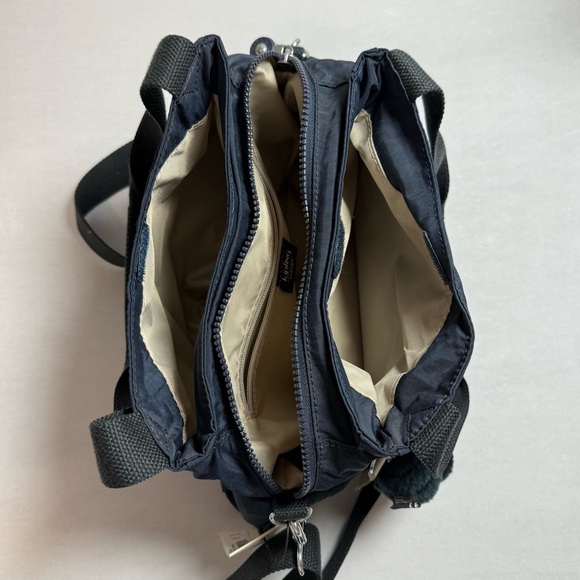 Kipling Felix Large Crossbody Handbag in Navy w/monkey keychain NWT - Picture 5 of 9